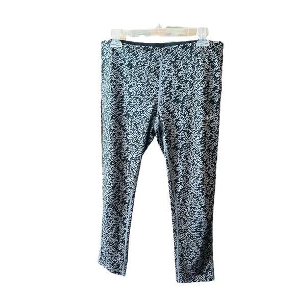 Nike Dri-Fit women’s leggings midrise cropped drawstring waist SZ L black gray - Picture 1 of 9